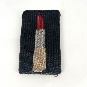 Mary Frances Lipstick Beaded Crossbody Bag Womens Clutch Y2K 2000s Glam‎